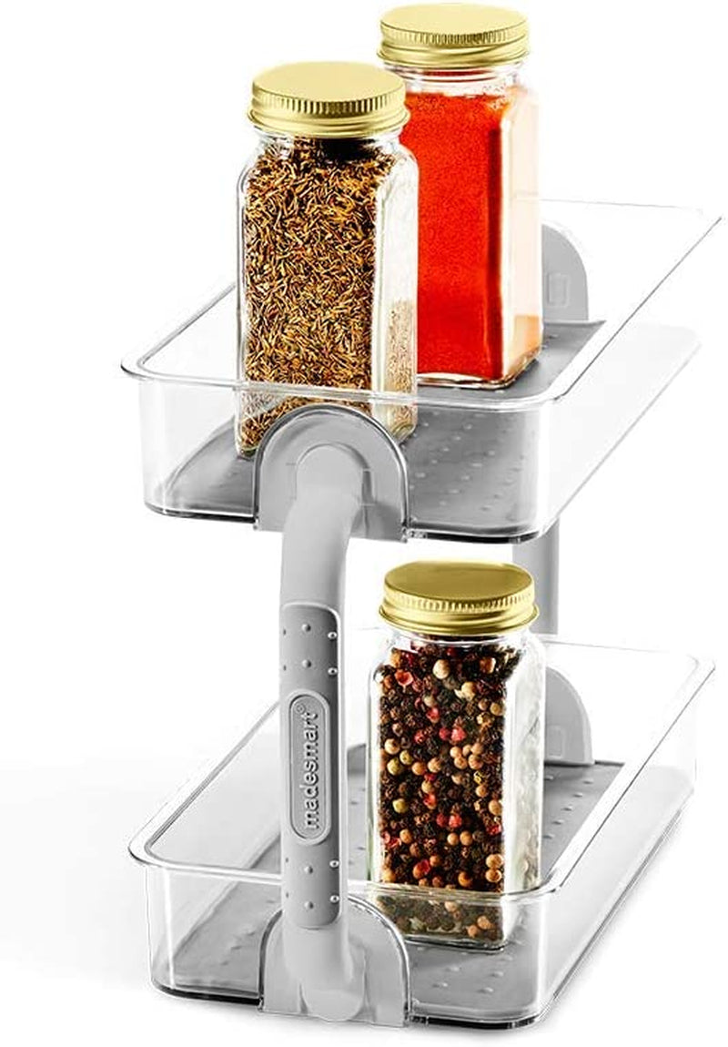 2 Level Spice Organiser, Clear/Grey Small